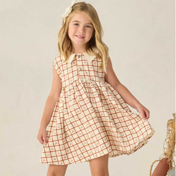 Rylee + Cru - Collared Babydoll Dress - Cherry Check