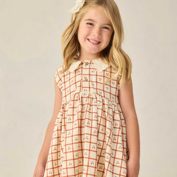 Rylee + Cru - Collared Babydoll Dress - Cherry Check