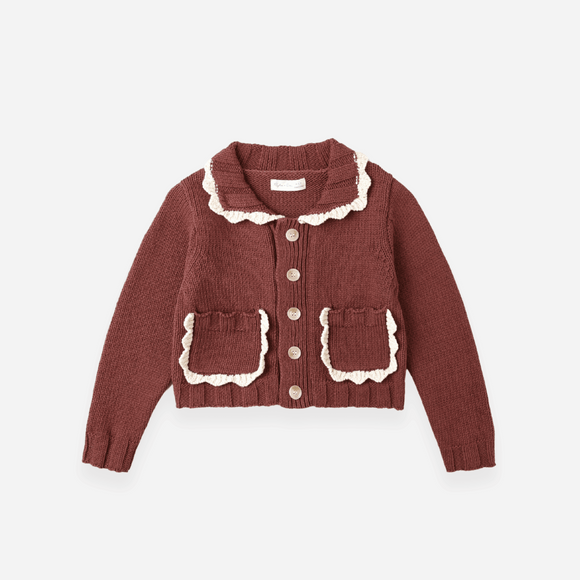 Rylee + Cru - Collared Cardigan - Burgundy