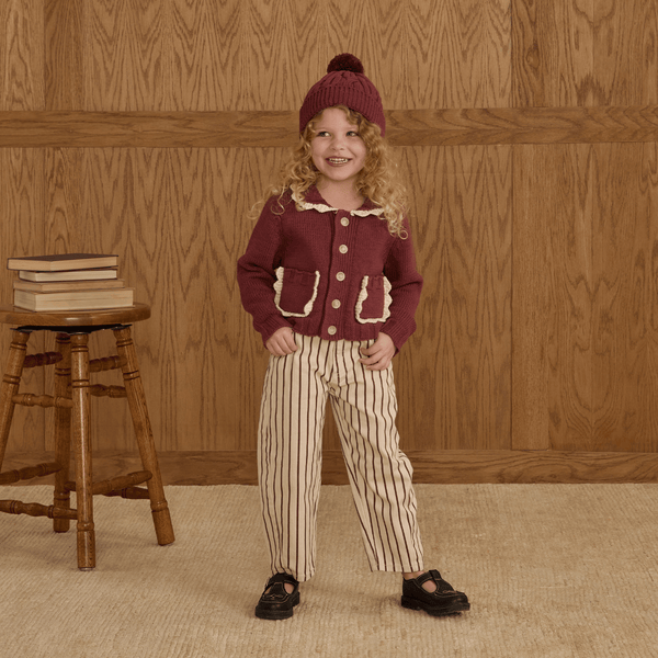 Rylee + Cru - Collared Cardigan - Burgundy