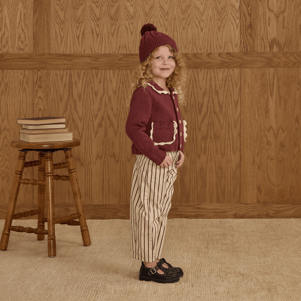 Rylee + Cru - Collared Cardigan - Burgundy