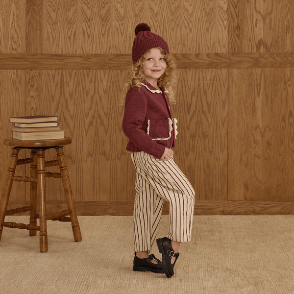 Rylee + Cru - Collared Cardigan - Burgundy