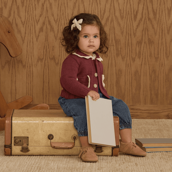 Rylee + Cru - Collared Cardigan - Burgundy