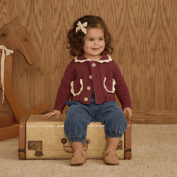 Rylee + Cru - Collared Cardigan - Burgundy