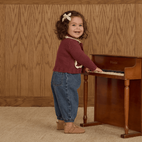Rylee + Cru - Collared Cardigan - Burgundy