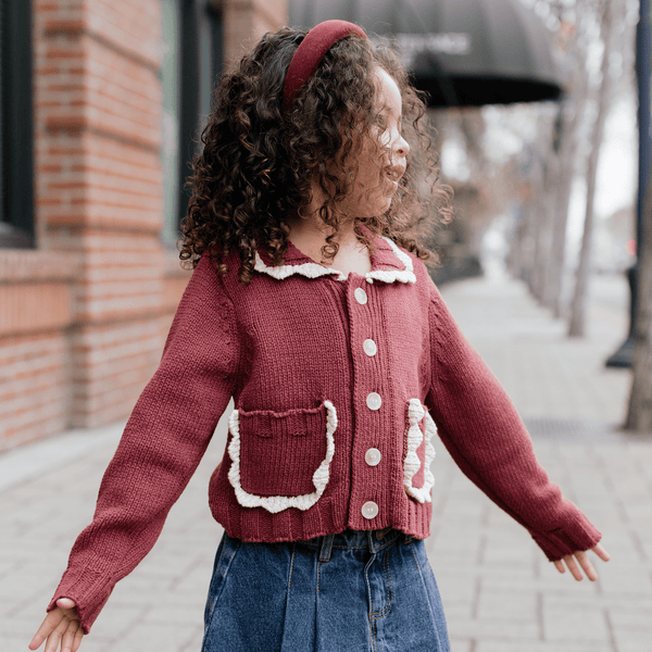 Rylee + Cru - Collared Cardigan - Burgundy