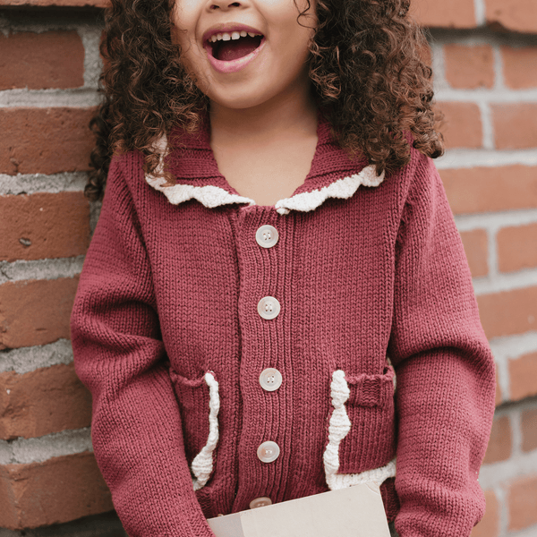 Rylee + Cru - Collared Cardigan - Burgundy
