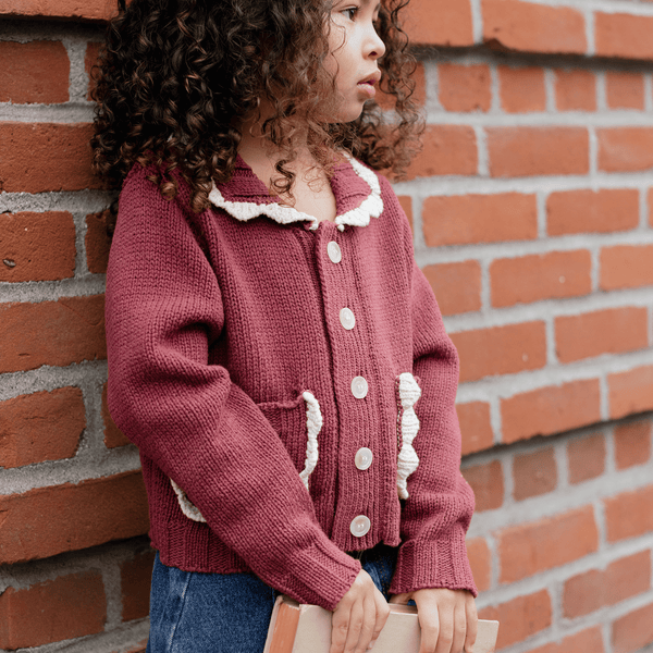 Rylee + Cru - Collared Cardigan - Burgundy