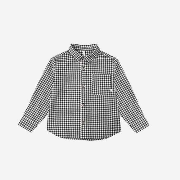 Rylee + Cru - Collared Long Sleeve Shirt - Black Gingham