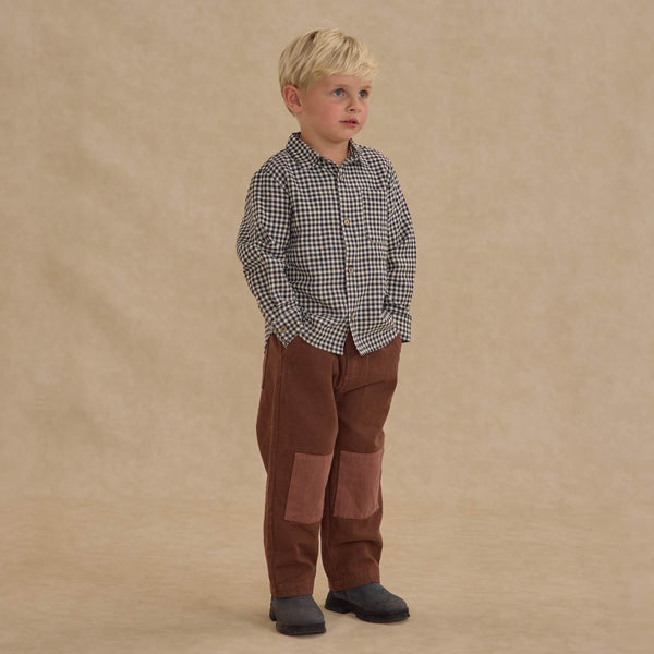 Rylee + Cru - Collared Long Sleeve Shirt - Black Gingham