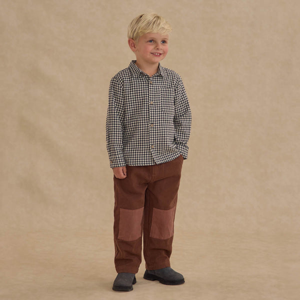 Rylee + Cru - Collared Long Sleeve Shirt - Black Gingham