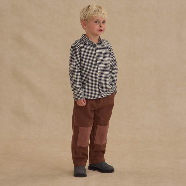 Rylee + Cru - Collared Long Sleeve Shirt - Black Gingham