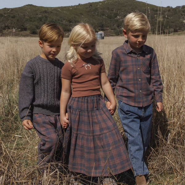 Rylee + Cru - Collared Long Sleeve Shirt - Midnight Plaid
