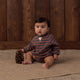 Rylee + Cru - Crew Neck Romper - Mulberry Stripe