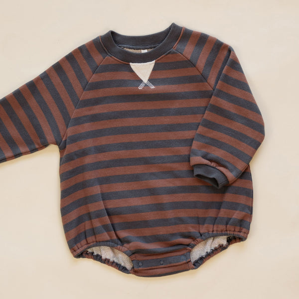 Rylee + Cru - Crew Neck Romper - Mulberry Stripe