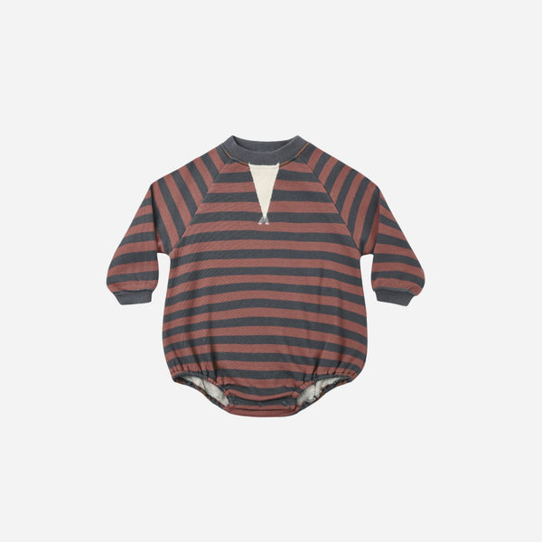 Rylee + Cru - Crew Neck Romper - Mulberry Stripe