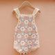 Rylee + Cru - Crochet Romper - Blue / Light Pink / Ivory