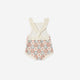 Rylee + Cru - Crochet Romper - Blue / Light Pink / Ivory