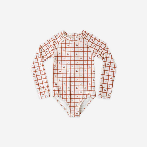 Rylee + Cru - Delphine Rashguard One-Piece - Cherry Check
