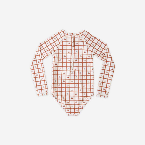 Rylee + Cru - Delphine Rashguard One-Piece - Cherry Check
