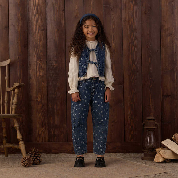 Rylee + Cru - Denim Vest - Heart Ditsy