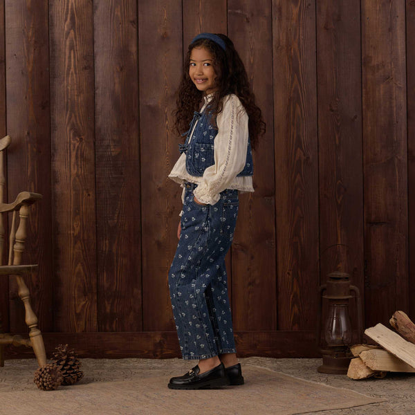 Rylee + Cru - Denim Vest - Heart Ditsy