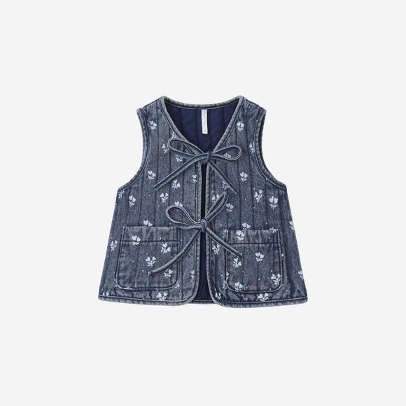 Rylee + Cru - Denim Vest - Heart Ditsy
