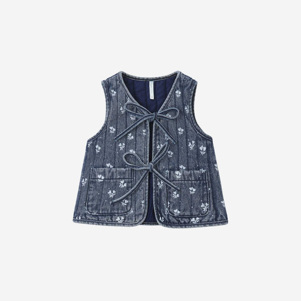 Rylee + Cru - Denim Vest - Heart Ditsy