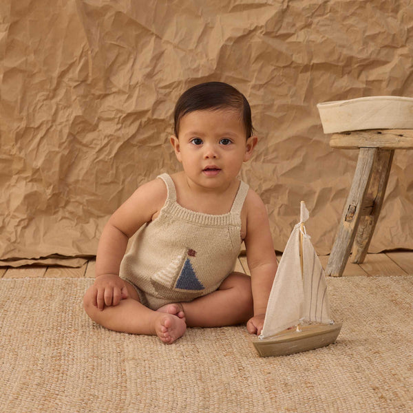 Rylee + Cru - Fisher Romper – Sail Boat