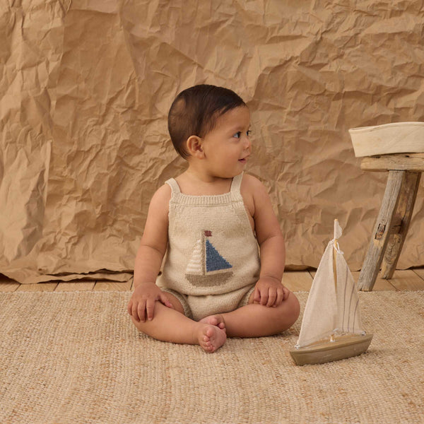 Rylee + Cru - Fisher Romper – Sail Boat