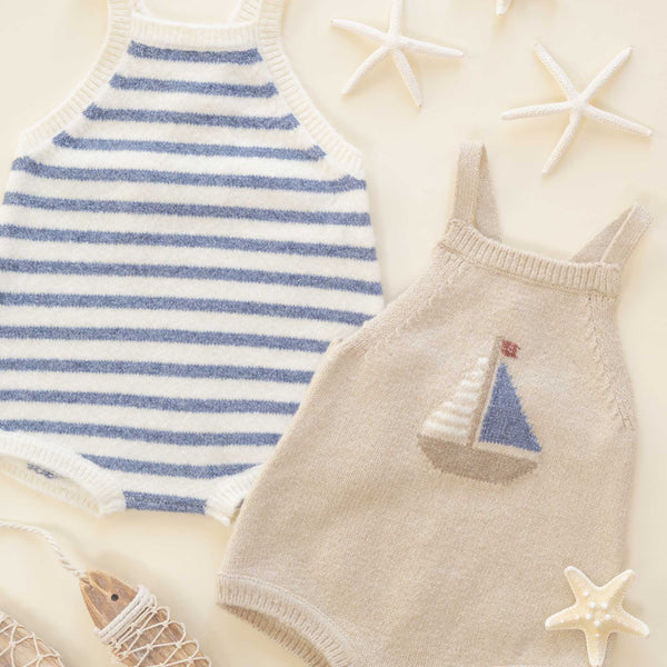 Rylee + Cru - Fisher Romper – Sail Boat