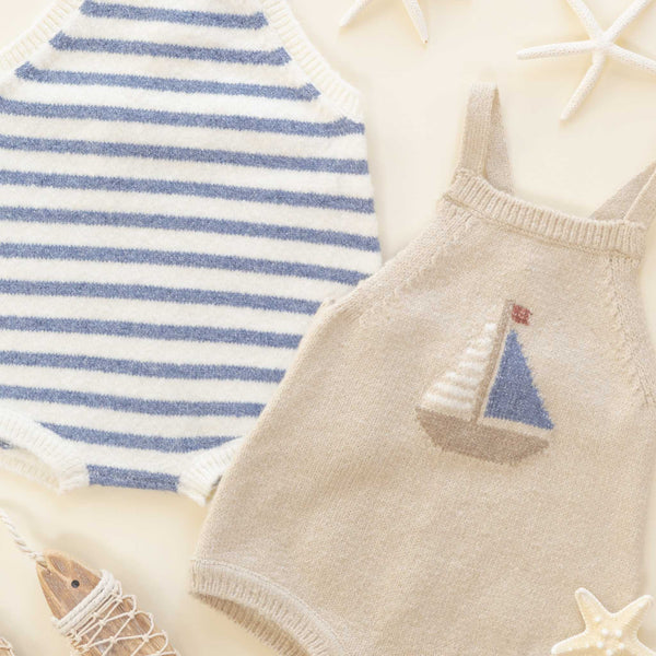 Rylee + Cru - Fisher Romper – Sail Boat