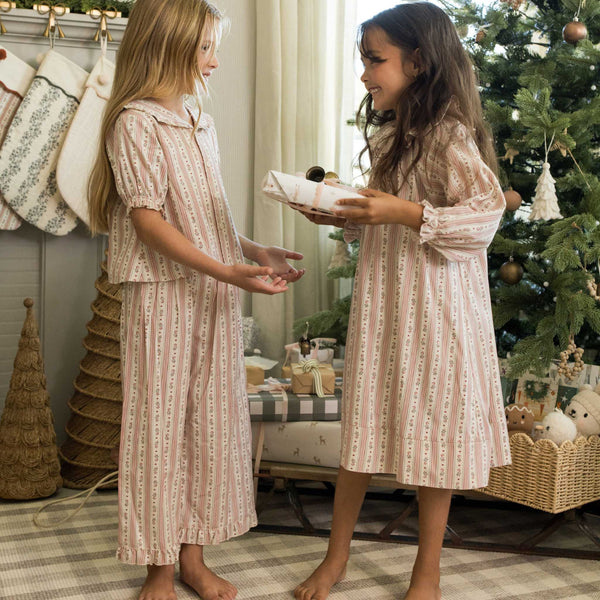 Rylee + Cru - Girl's Nightgown - Candy Cane Stripe