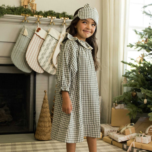 Rylee + Cru -Girl's Nightgown - Evergreen Gingham
