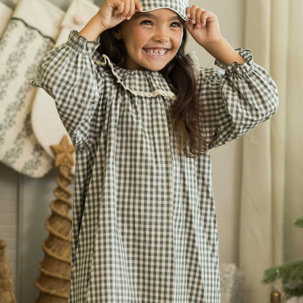 Rylee + Cru -Girl's Nightgown - Evergreen Gingham