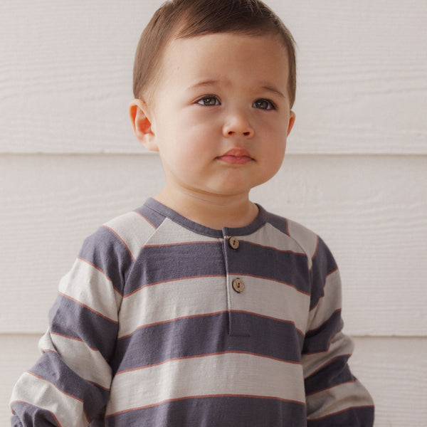 Rylee + Cru - Henley Jumpsuit - Sage Stripe