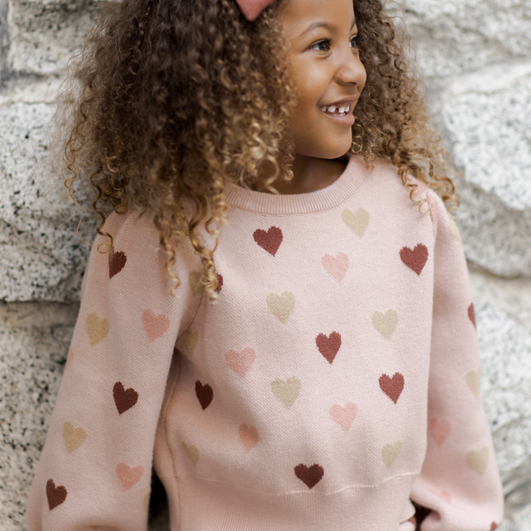 Rylee + Cru - Jacquard Knit Set - Hearts