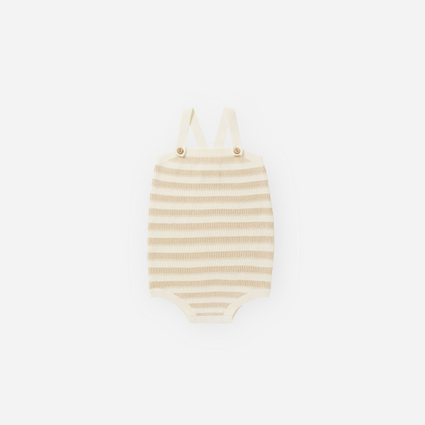 Rylee + Cru - Knit Baby Romper - Sand Stripe