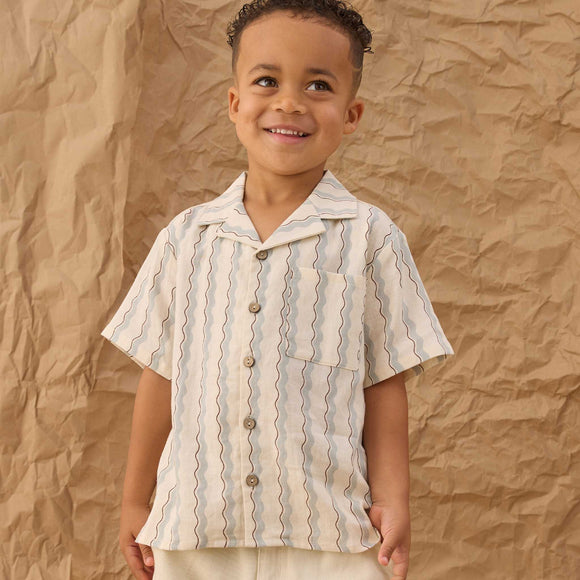 Rylee + Cru - Lapel Collar Shirt – Wave Stripe