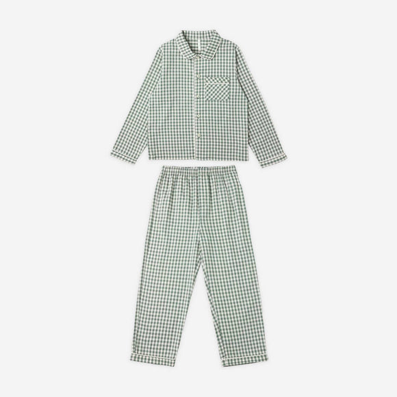 Rylee + Cru - Long Sleeve Pajamas - Evergreen Gingham