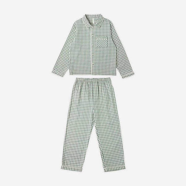 Rylee + Cru - Long Sleeve Pajamas - Evergreen Gingham