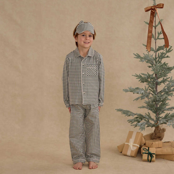 Rylee + Cru - Long Sleeve Pajamas - Evergreen Gingham