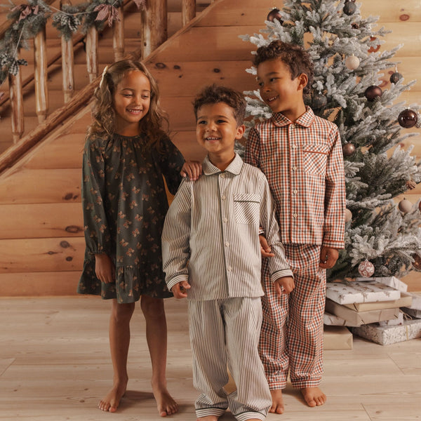 Rylee + Cru - Long Sleeve Pajamas - Holiday Gingham
