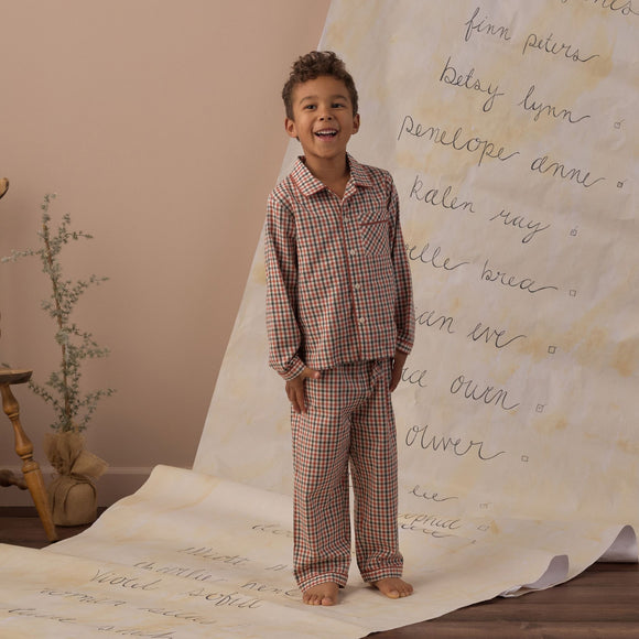 Rylee + Cru - Long Sleeve Pajamas - Holiday Gingham
