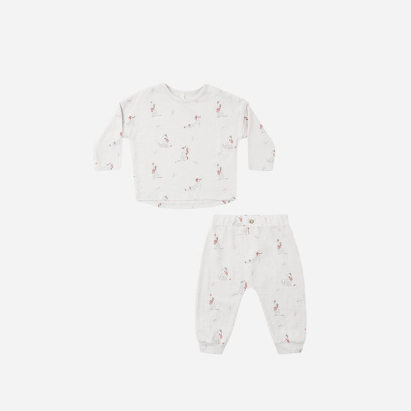Rylee + Cru - Long Sleeve Tee + Pant Set - Dalmatian