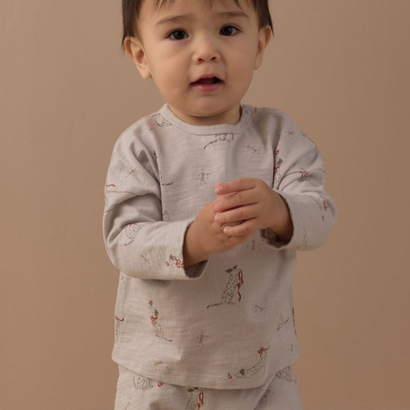 Rylee + Cru - Long Sleeve Tee + Pant Set - Dalmatian
