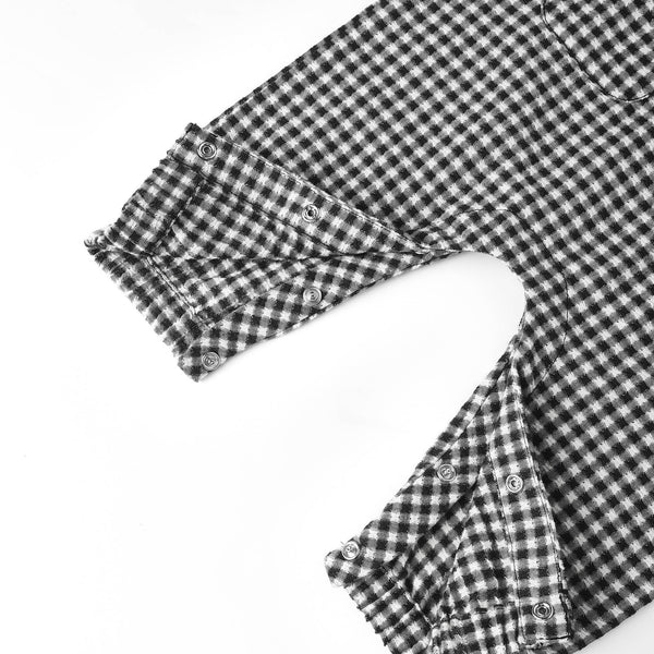 Rylee + Cru - Long Sleeve Woven Jumpsuit - Black Gingham