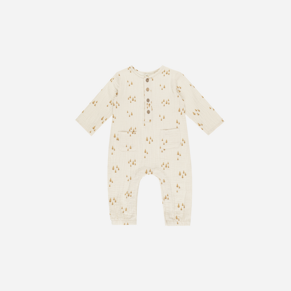 Rylee + Cru - Long Sleeve Woven Jumpsuit - Trees