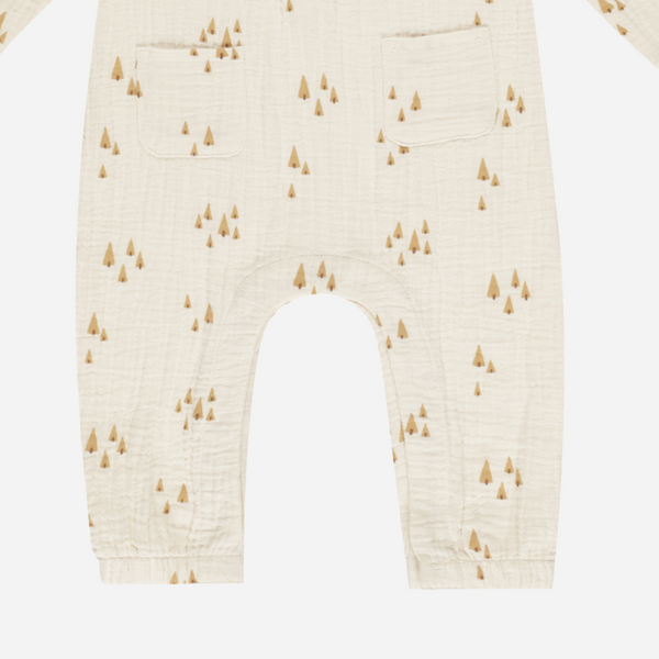 Rylee + Cru - Long Sleeve Woven Jumpsuit - Trees