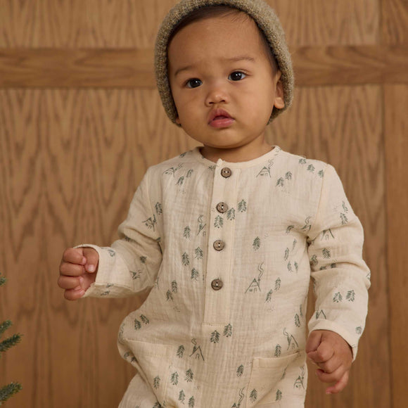 Rylee + Cru - Long Sleeve Woven Jumpsuit - Woods